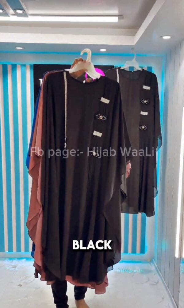 Arabian Style Party Abaya Premium Cherry Fabric - Image 4